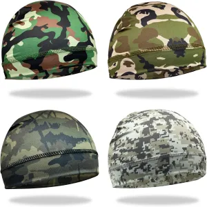 6 Pcs Skull Cap Sweat Wicking Helmet Liner Breathable Cycling Beanie Running Sports Hat Cooling Head Wraps for Men