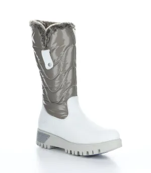 ASTRID White/Grey/Greywhite Zip Up Boots|ASTRID Bottes avec Fermeture Zipp��e in Blanc