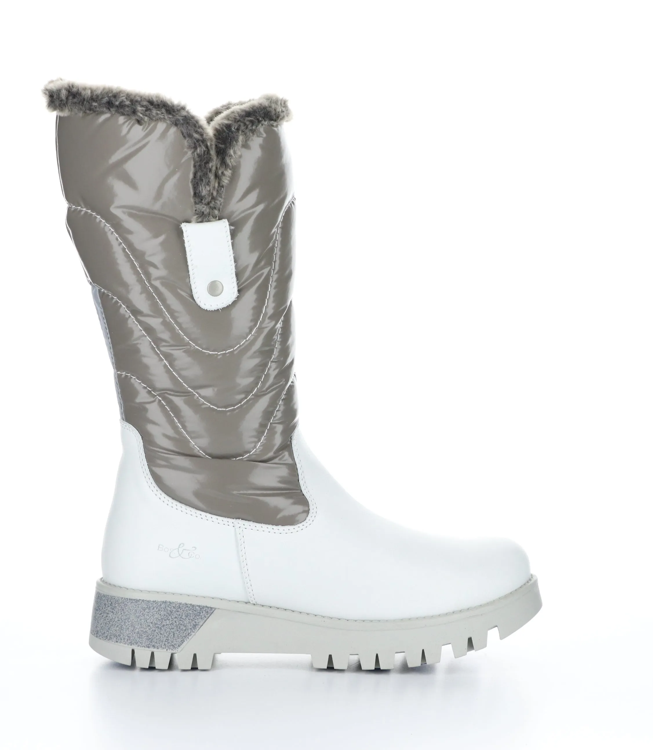 ASTRID White/Grey/Greywhite Zip Up Boots|ASTRID Bottes avec Fermeture Zipp��e in Blanc