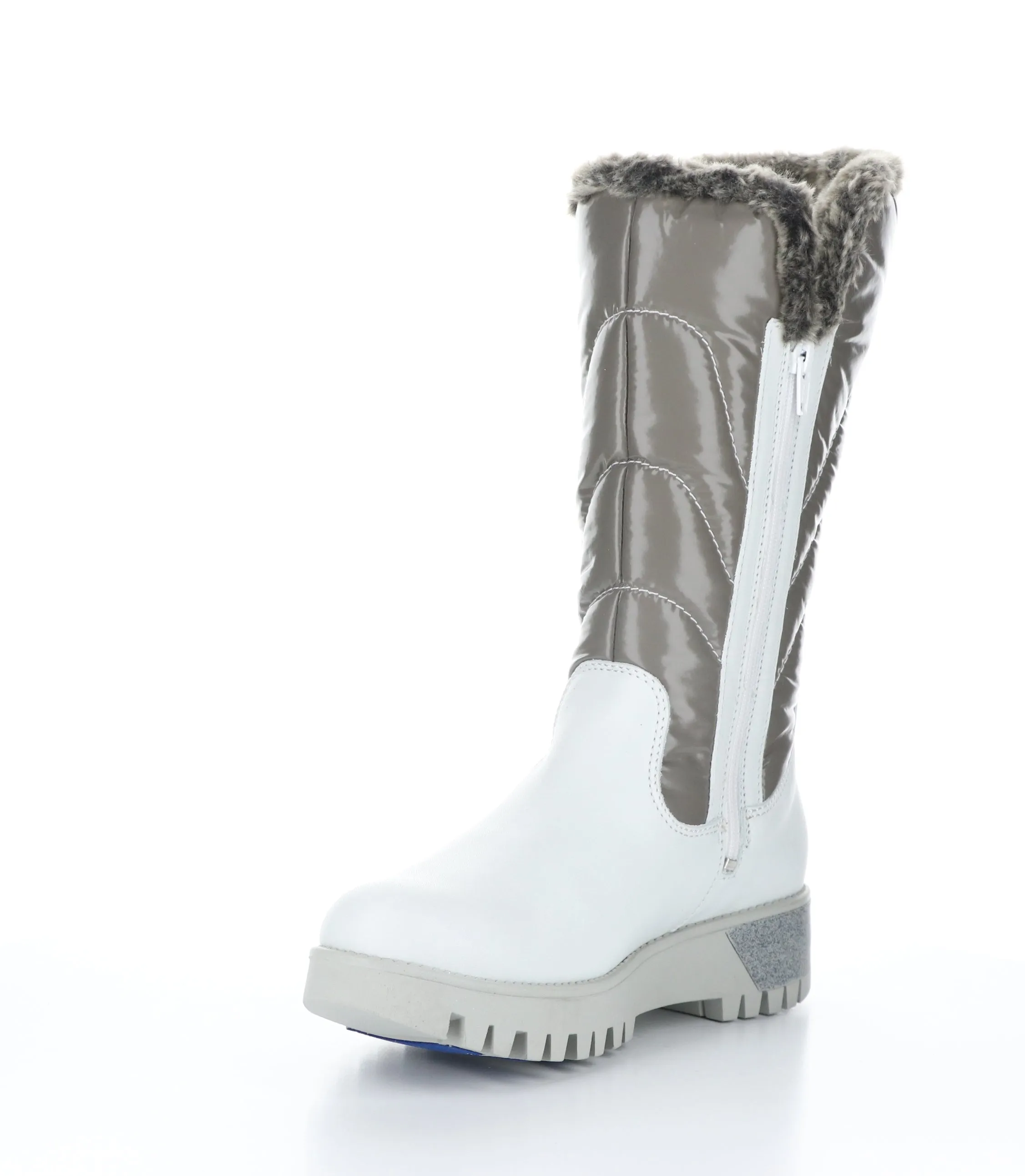 ASTRID White/Grey/Greywhite Zip Up Boots|ASTRID Bottes avec Fermeture Zipp��e in Blanc