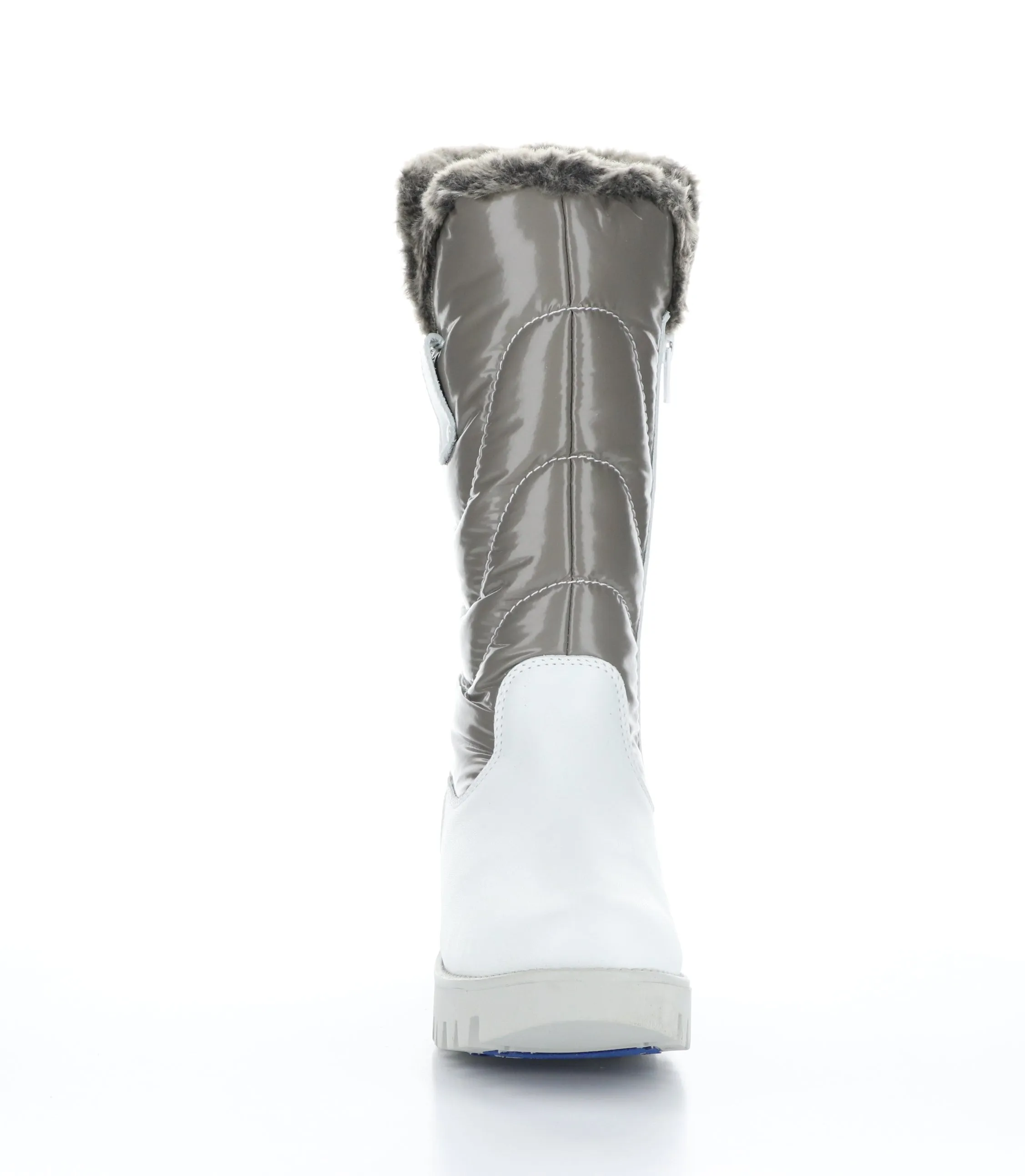 ASTRID White/Grey/Greywhite Zip Up Boots|ASTRID Bottes avec Fermeture Zipp��e in Blanc