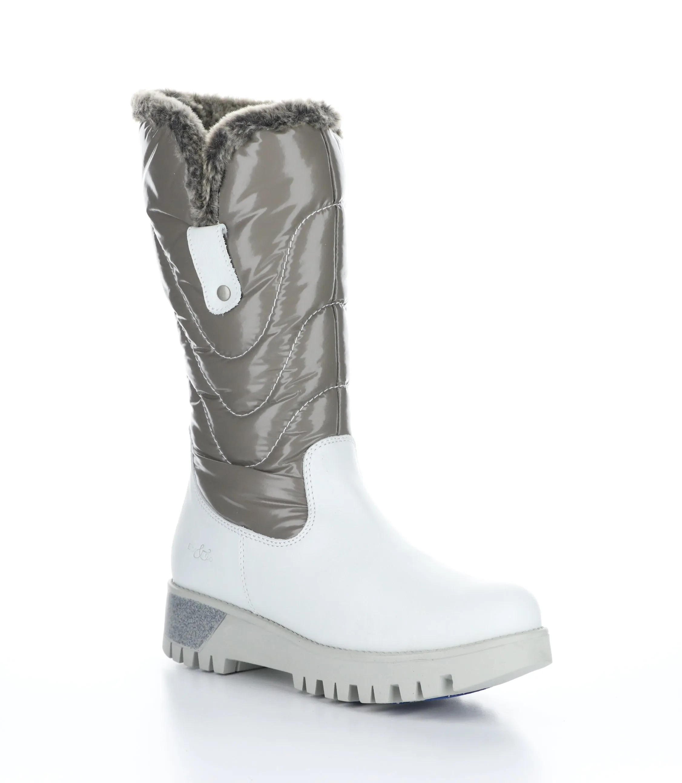 ASTRID White/Grey/Greywhite Zip Up Boots|ASTRID Bottes avec Fermeture Zipp��e in Blanc