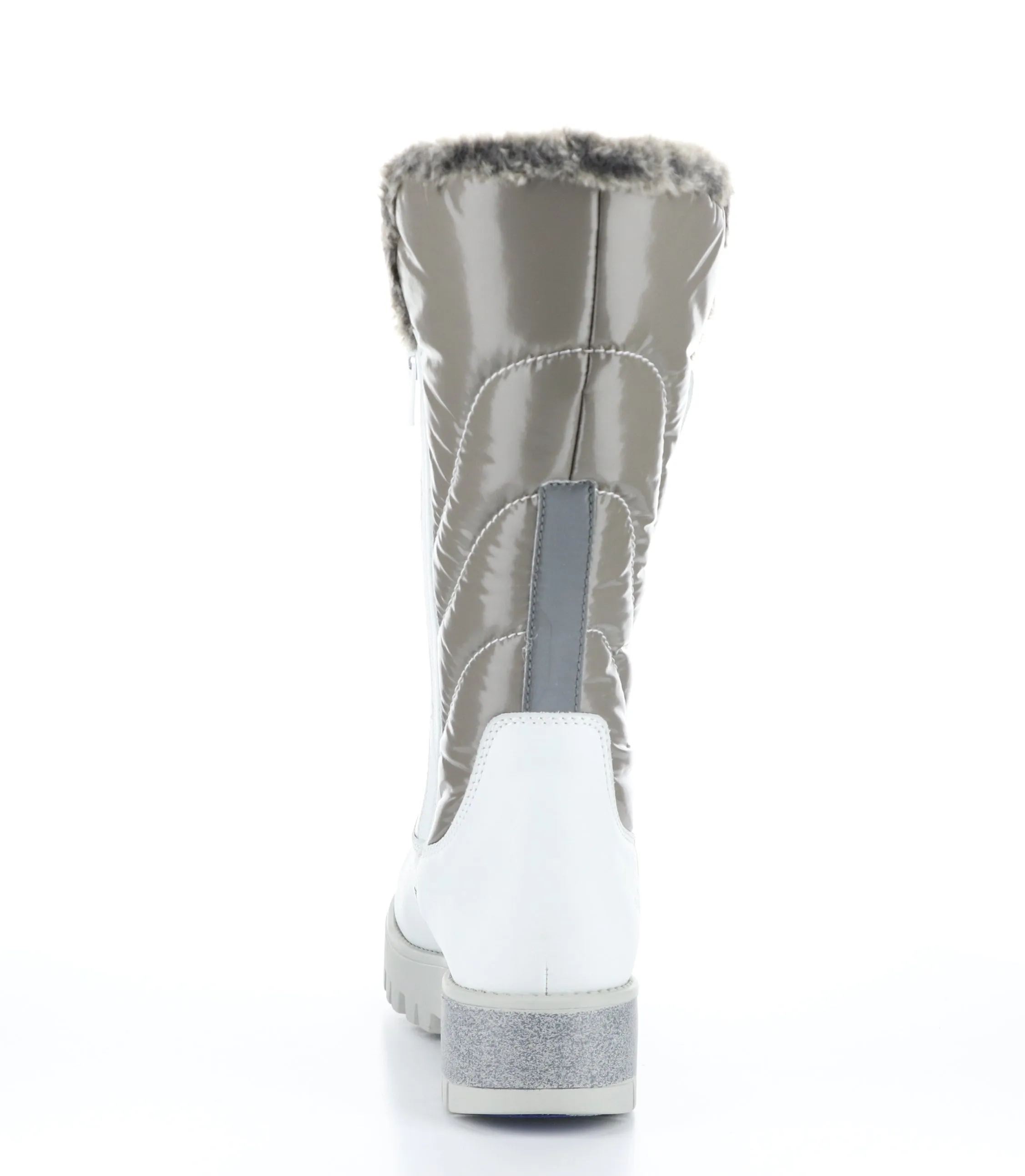 ASTRID White/Grey/Greywhite Zip Up Boots|ASTRID Bottes avec Fermeture Zipp��e in Blanc