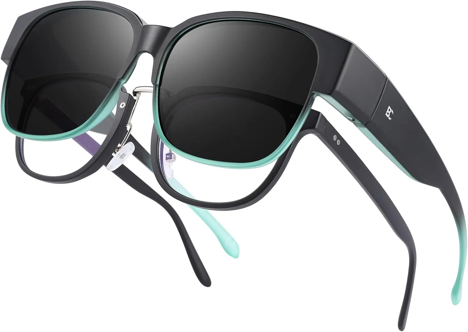 BIRCEN Polarized Fit Over Sunglasses: Wear Over Glasses Sunglasses Wrap Around Fitover Shades for Men Women UV Protection