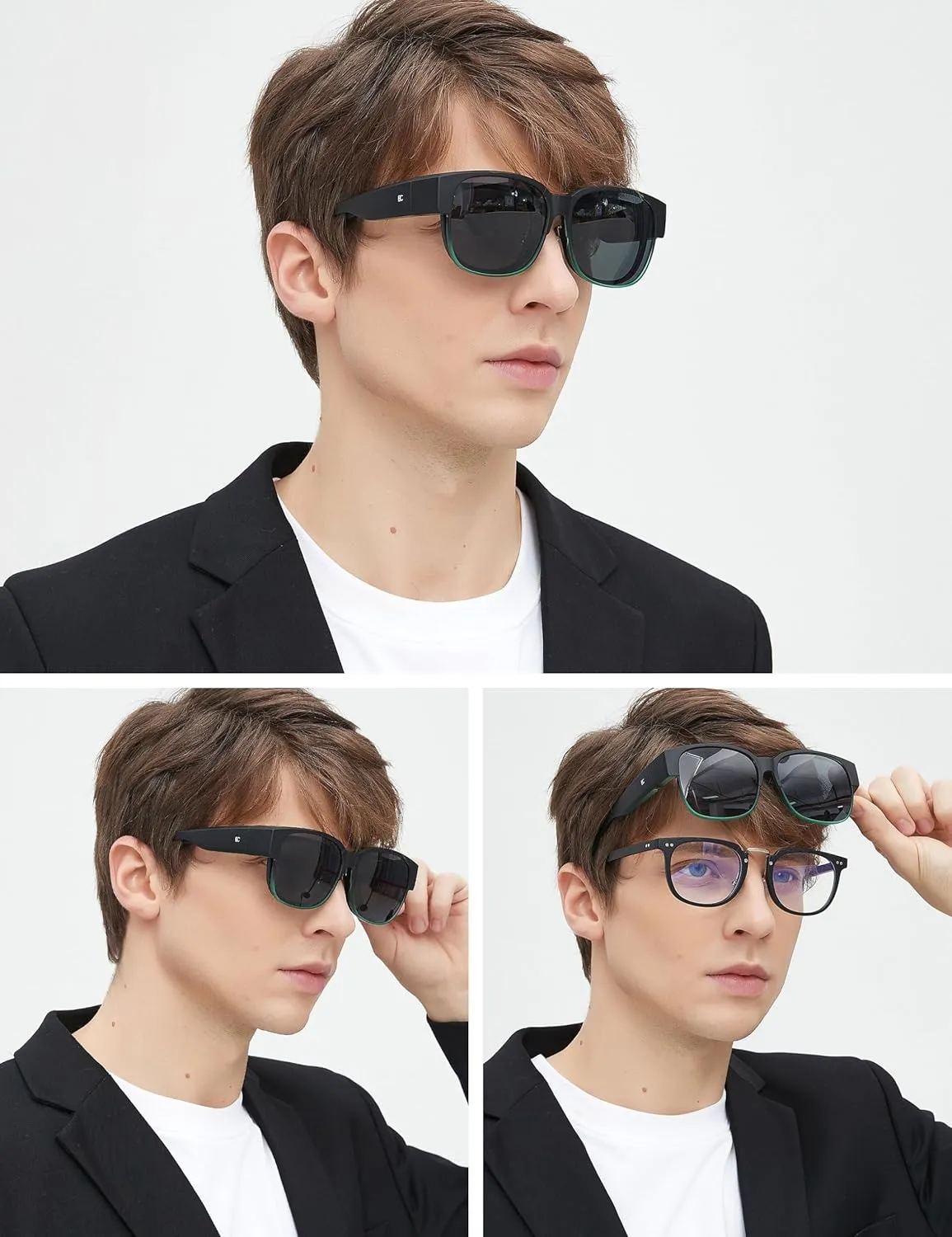 BIRCEN Polarized Fit Over Sunglasses: Wear Over Glasses Sunglasses Wrap Around Fitover Shades for Men Women UV Protection