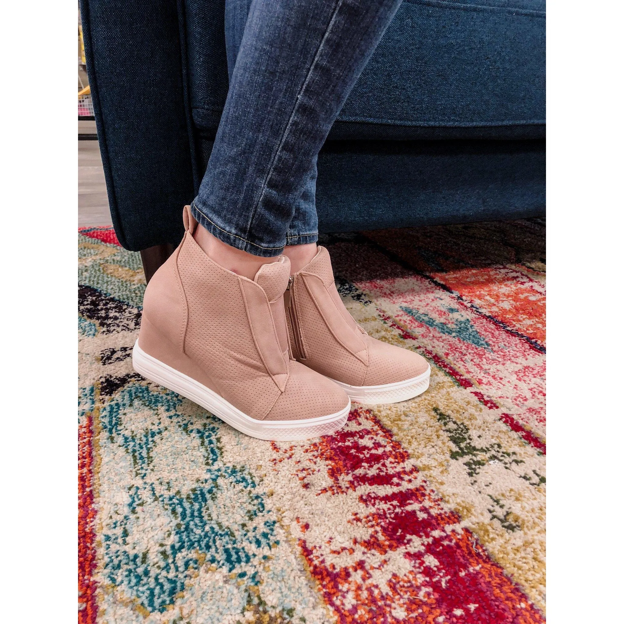 Blush Wedge Sneaker