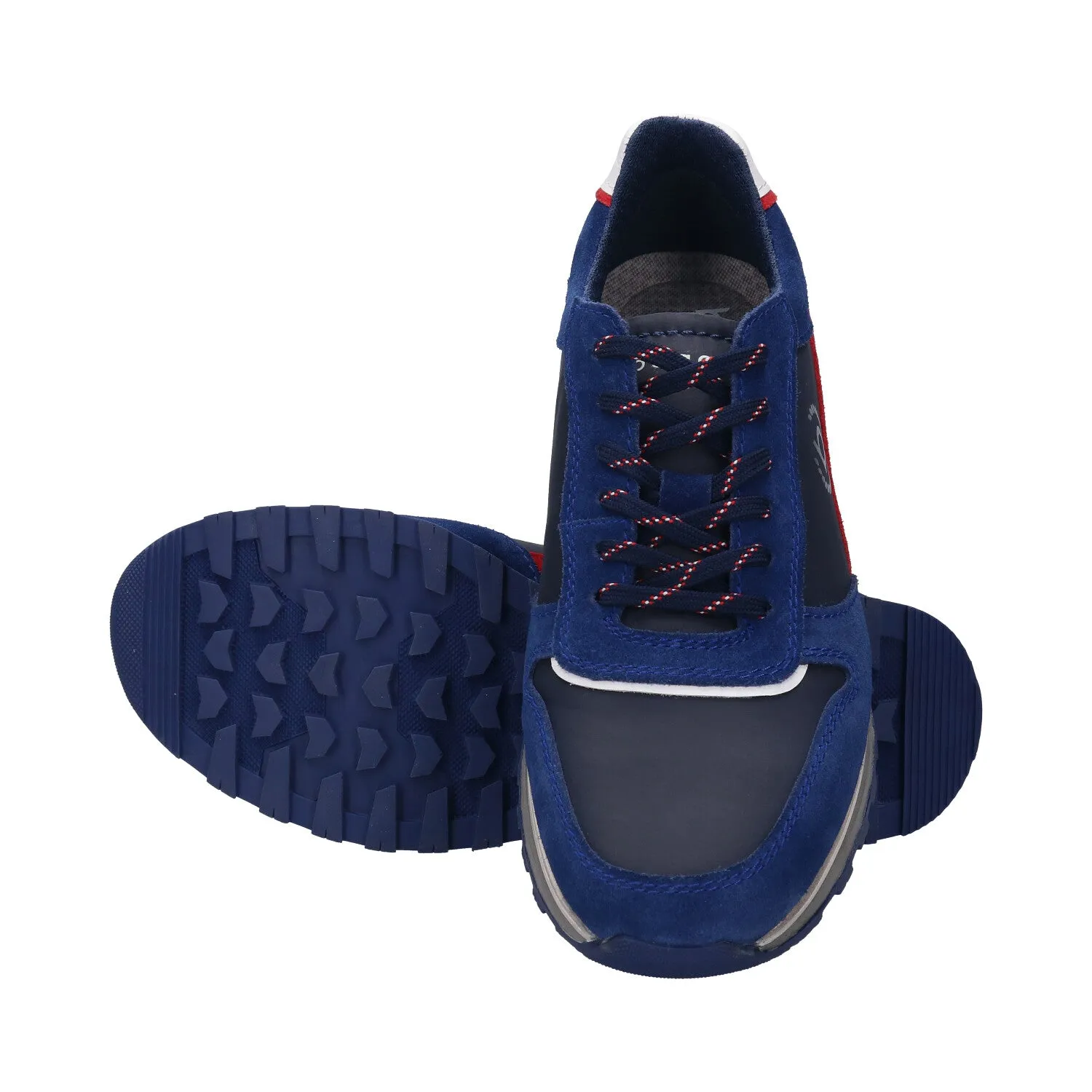 bugatti Dark Blue & Blue Suede Leather Sneakers