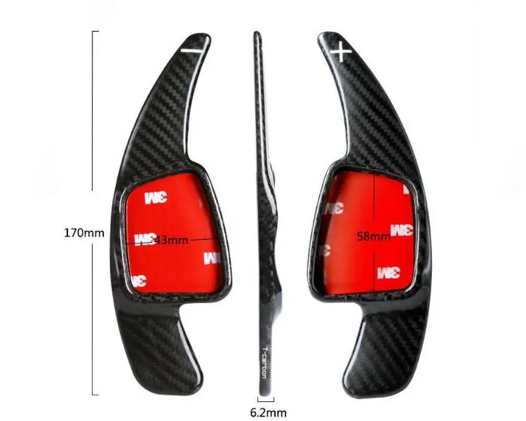 Carbon Fiber Steering Paddle Shifter Extension for Compatible with A3, A4L, A5, Q7, TT, TTS, S4, Q2, S3, and SQ (2016-2017)
