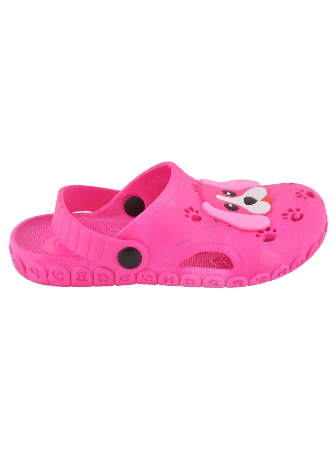 Charming Canine Pink Rubber Playful Pup Pink Garden Clogs for Girls