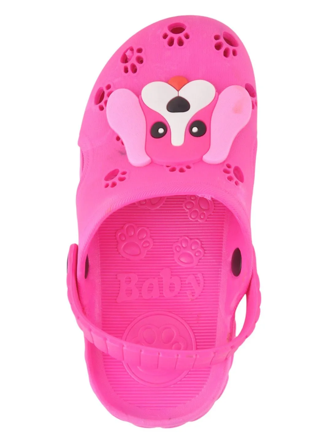 Charming Canine Pink Rubber Playful Pup Pink Garden Clogs for Girls