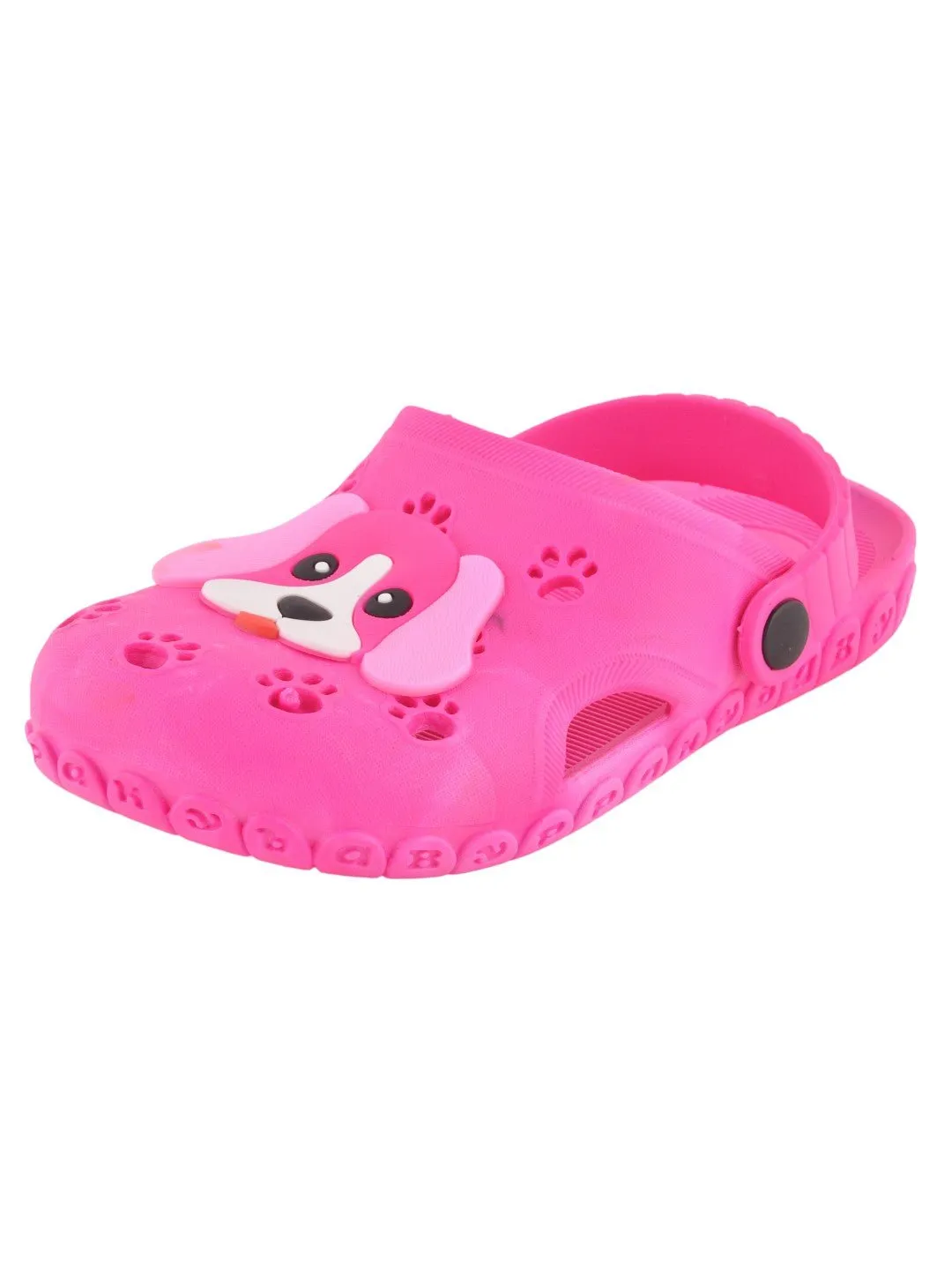 Charming Canine Pink Rubber Playful Pup Pink Garden Clogs for Girls