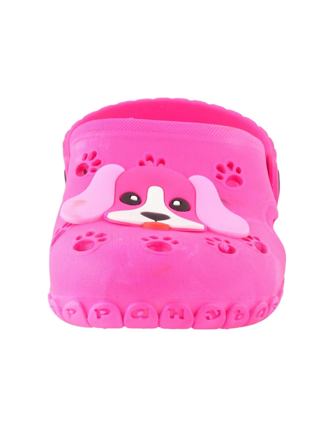 Charming Canine Pink Rubber Playful Pup Pink Garden Clogs for Girls