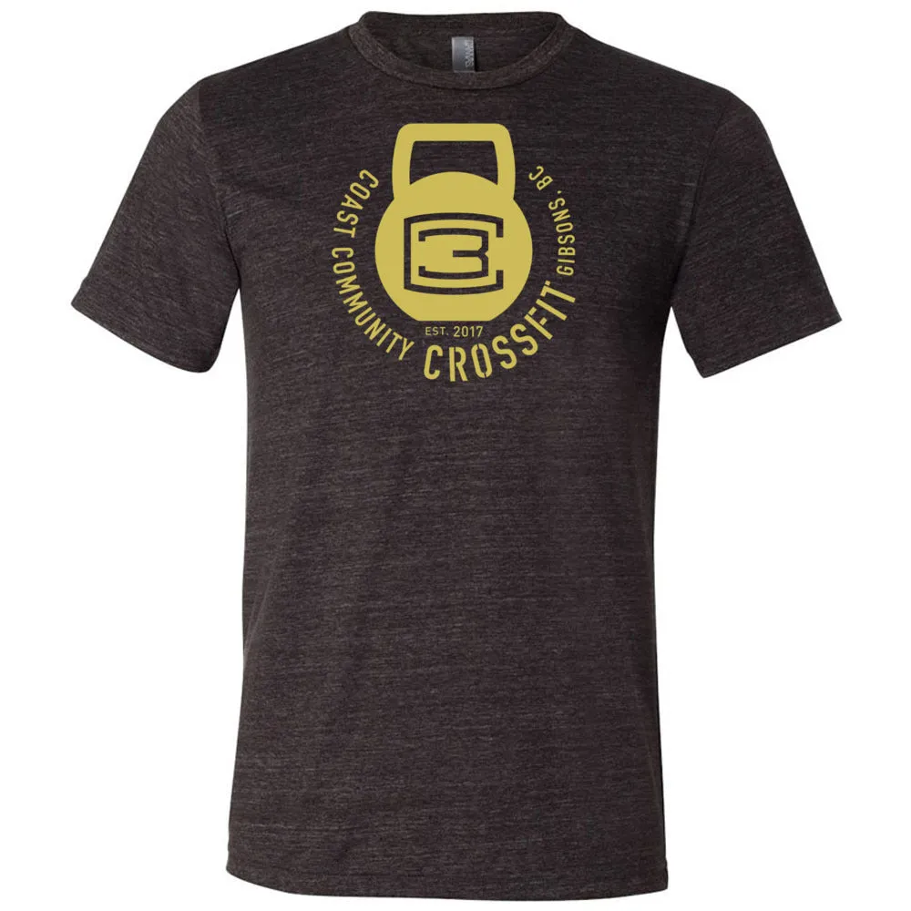 CrossFit Gibsons - 100 - Kettlebell (Gold) - Men's T-Shirt