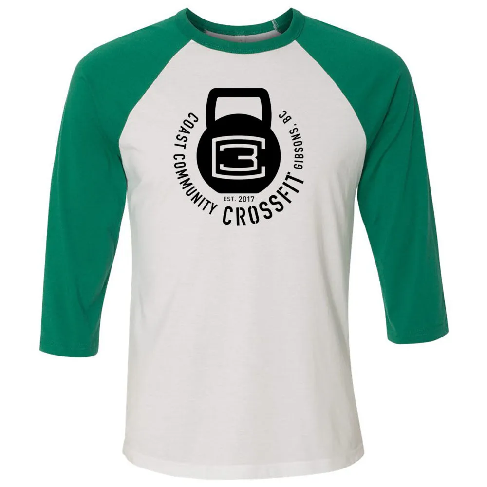 CrossFit Gibsons - 100 - Kettlebell - Men's Baseball T-Shirt