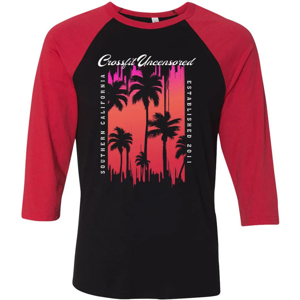 CrossFit Uncensored - 100 - Summer (Palm Tree) - Men's Baseball T-Shirt