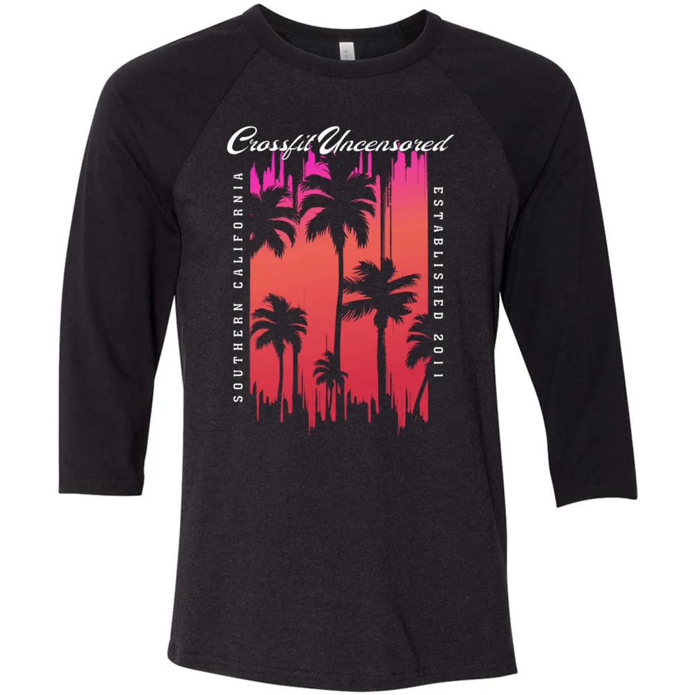 CrossFit Uncensored - 100 - Summer (Palm Tree) - Men's Baseball T-Shirt