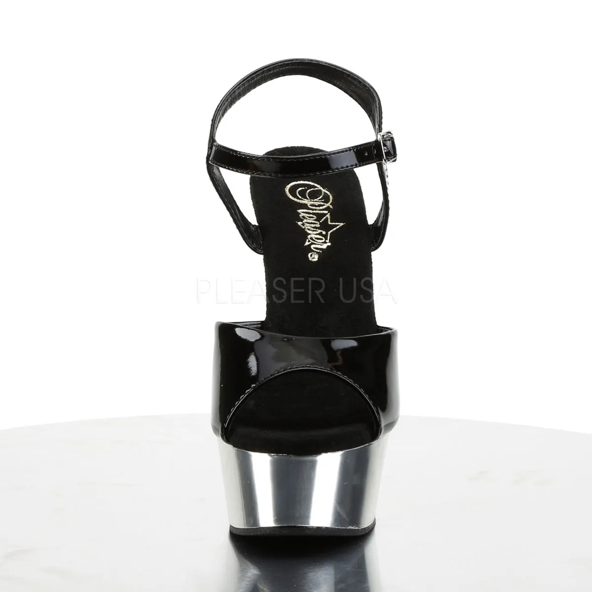 Delight-609 Black/Silver Platform Sandals
