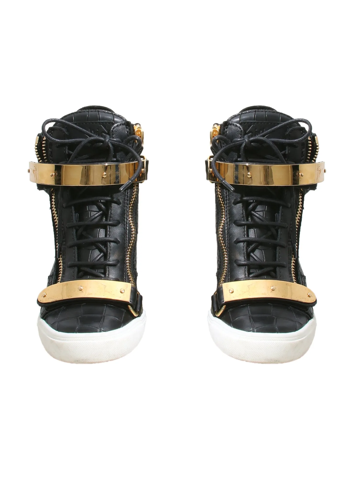 Embossed Wedge Sneakers