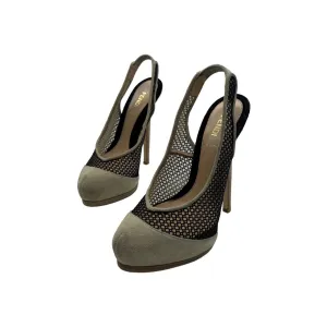 Fendi Mesh Suede Platform Heels - Sz. 36.5