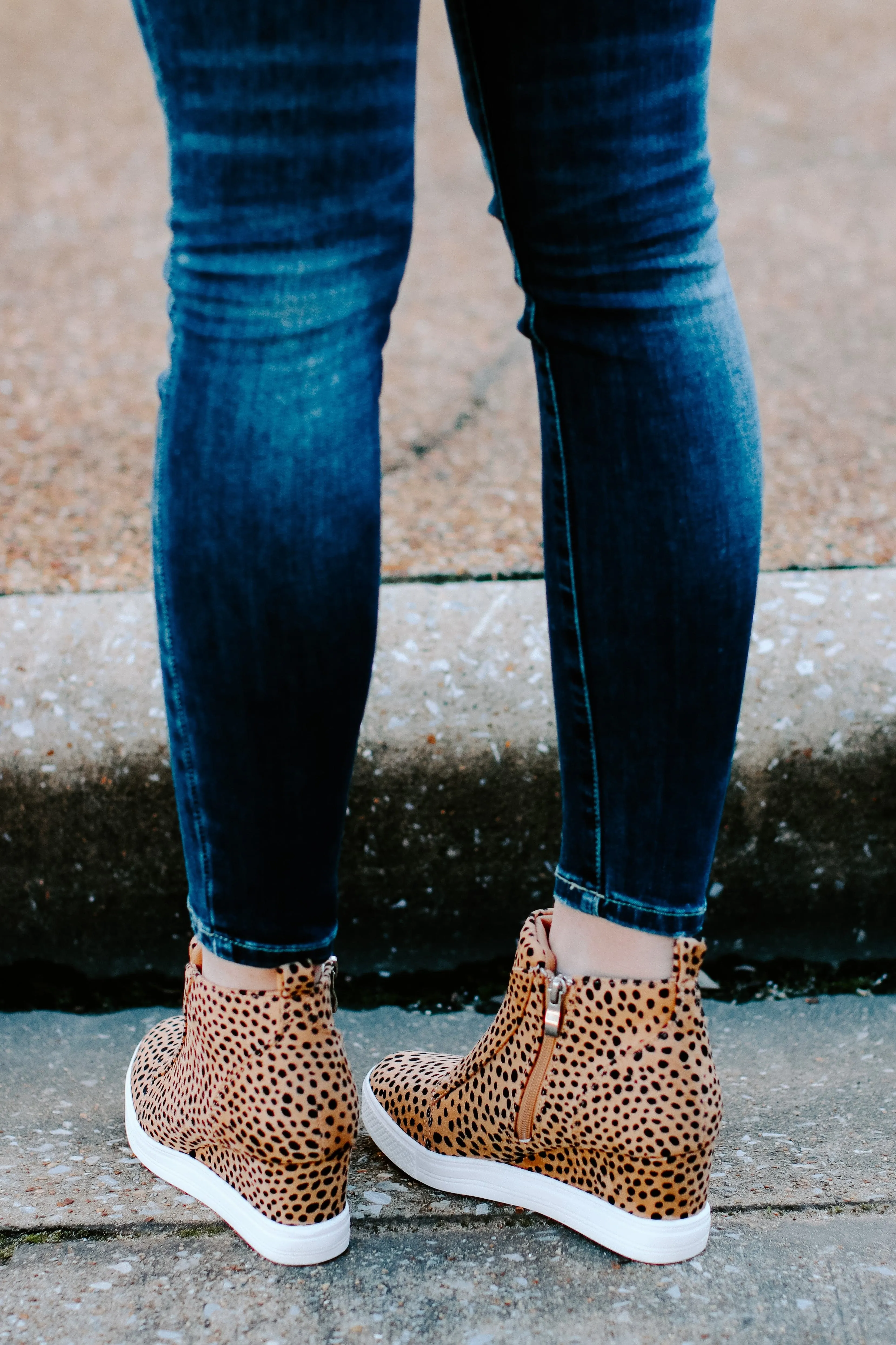 Front Row Cheetah Print Wedge Sneakers - FINAL SALE