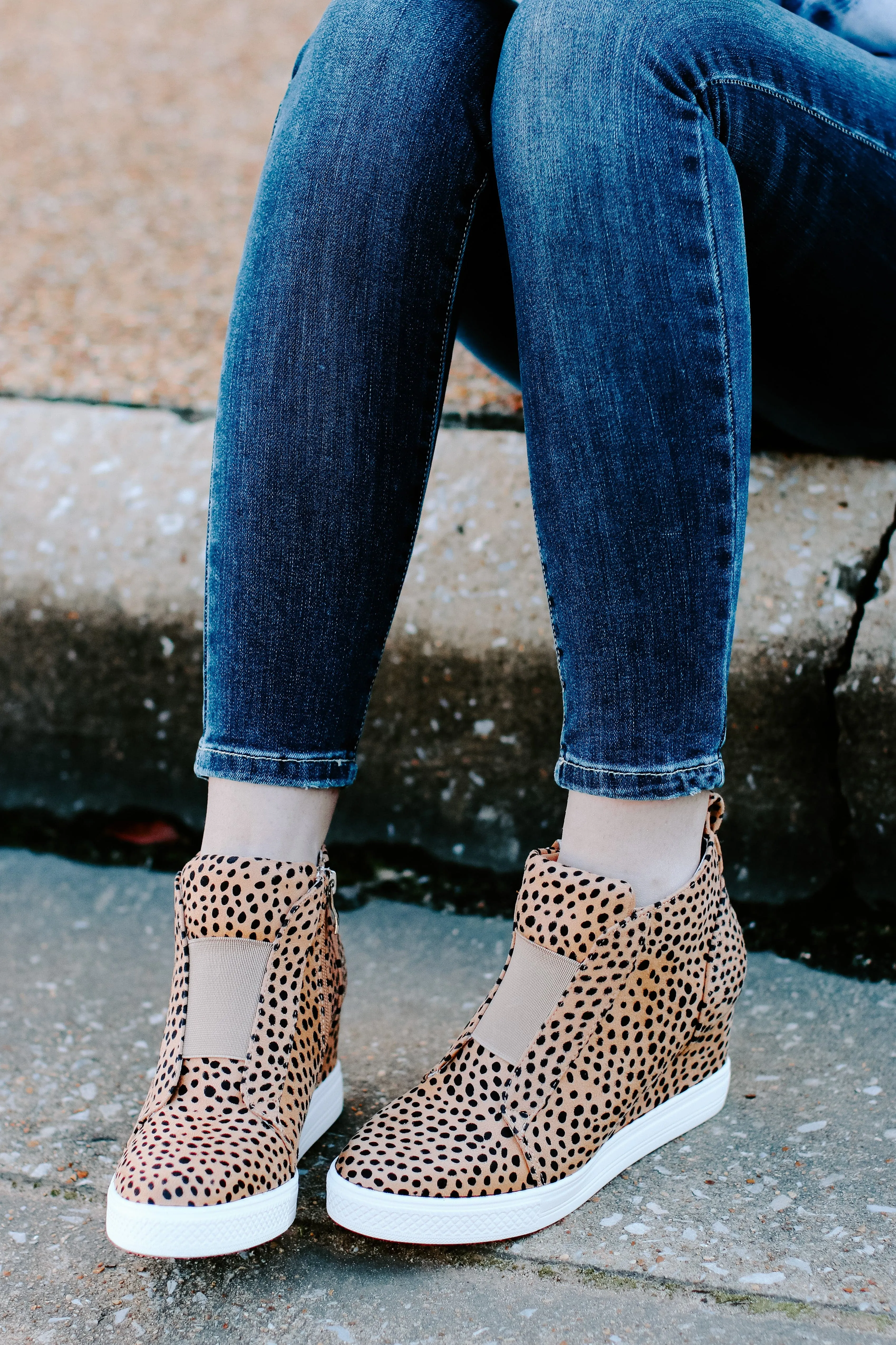 Front Row Cheetah Print Wedge Sneakers - FINAL SALE