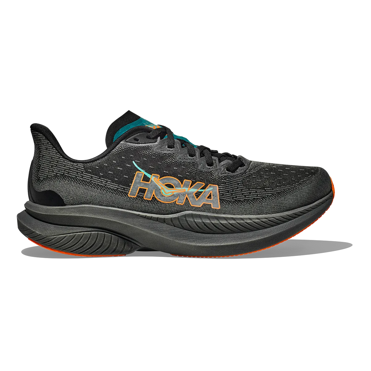 Hoka Mach 6 - Black - Electric Tangerine
