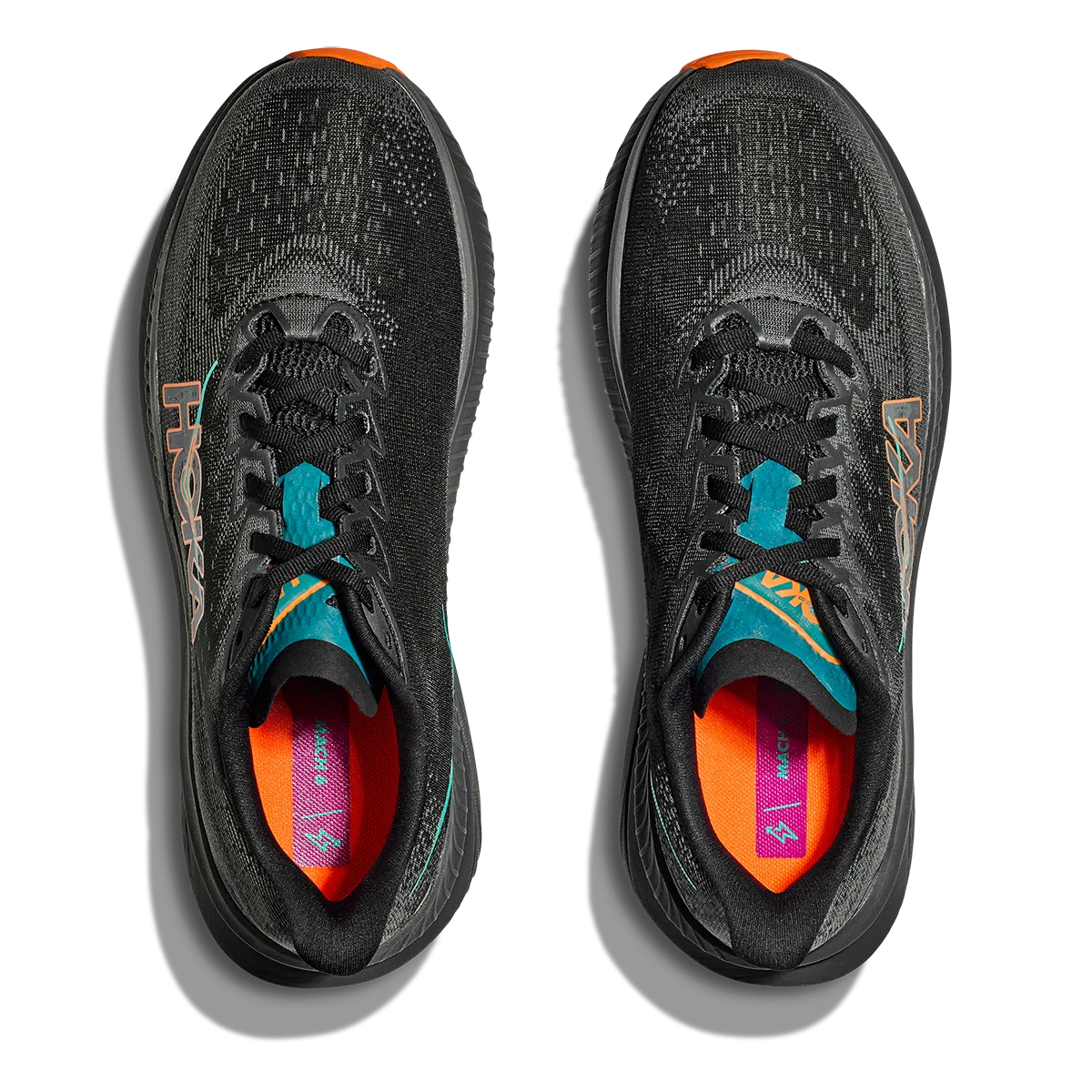 Hoka Mach 6 - Black - Electric Tangerine