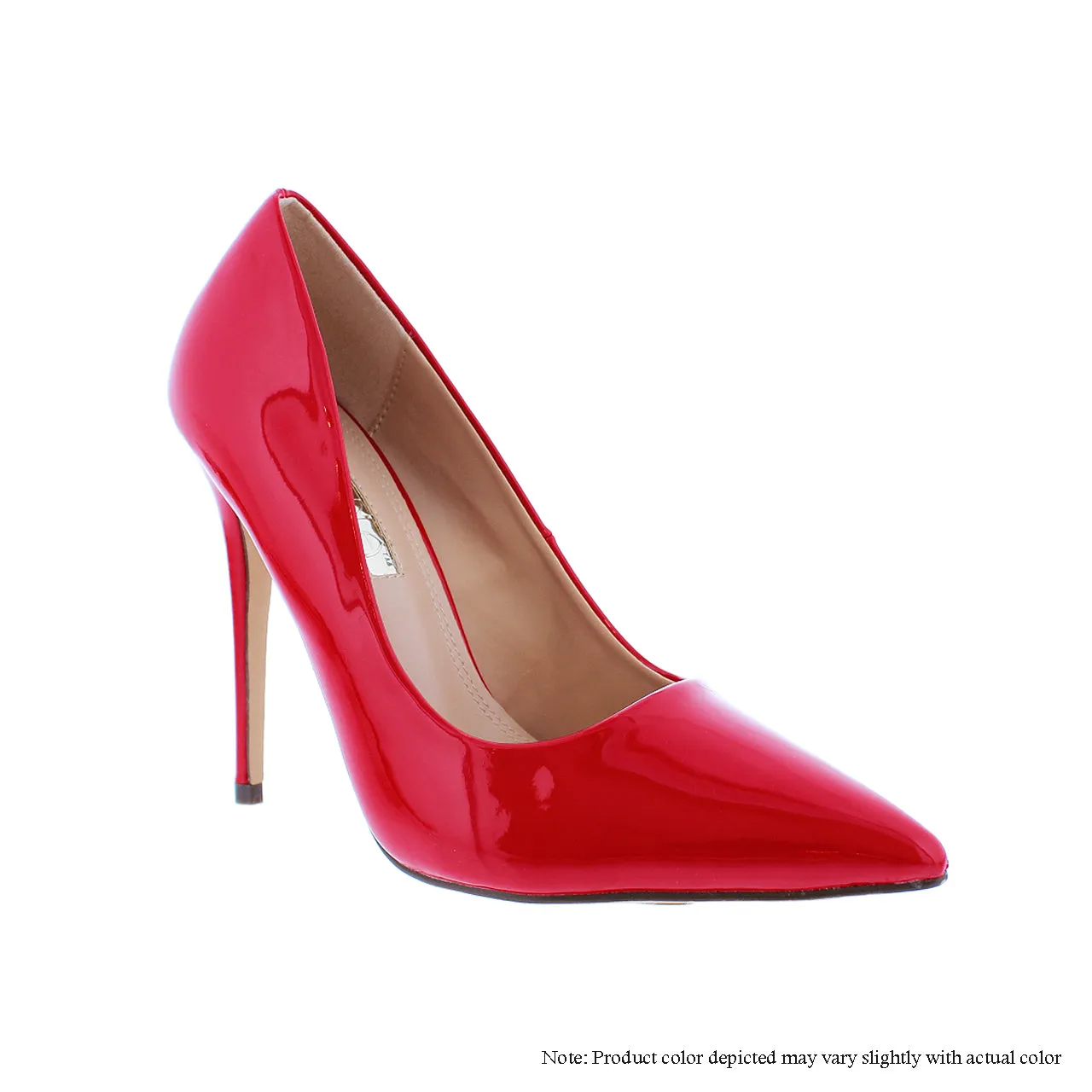 KIMYE-6 POINTED TOE PLAIN PUMP-RED