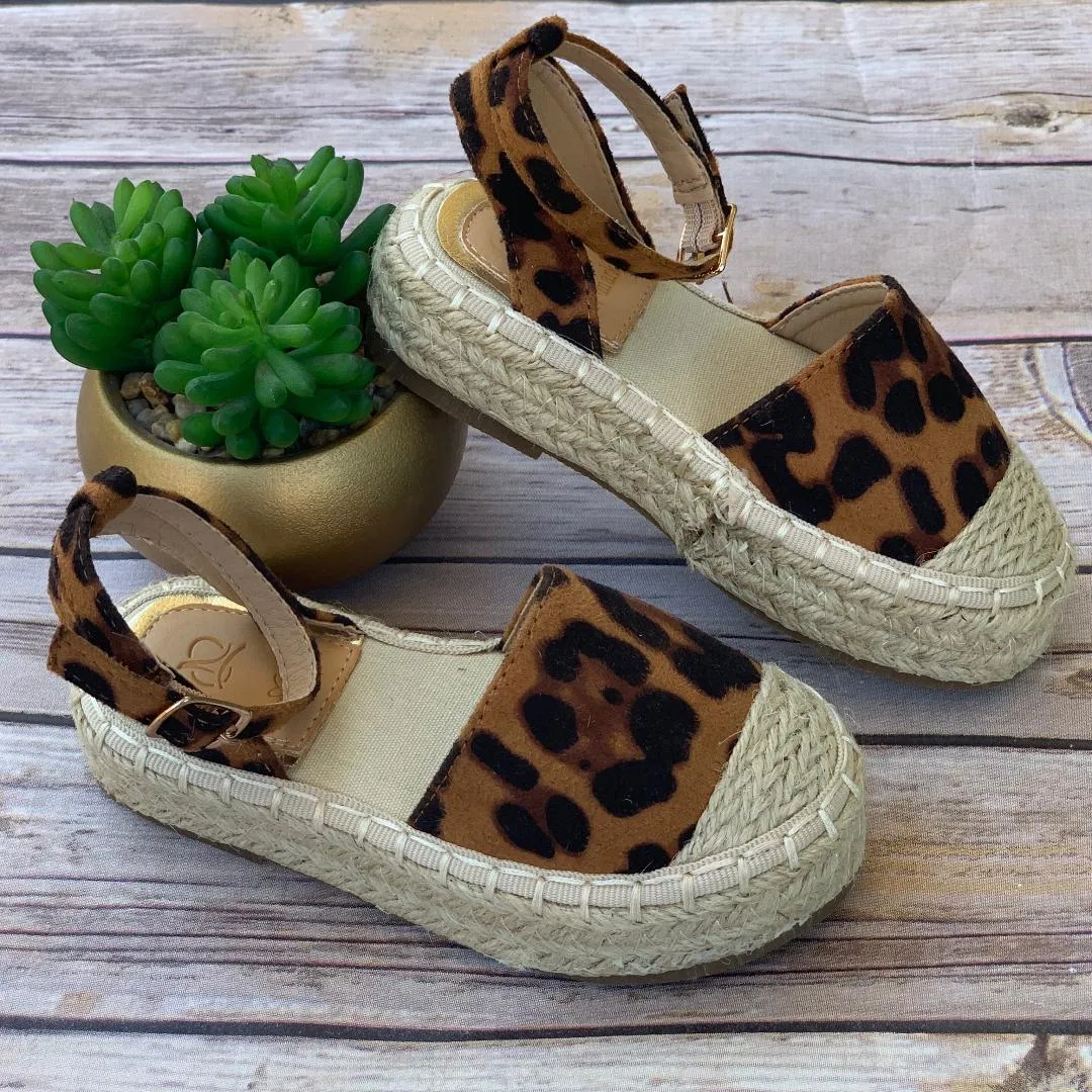 Leopard espadrille flats