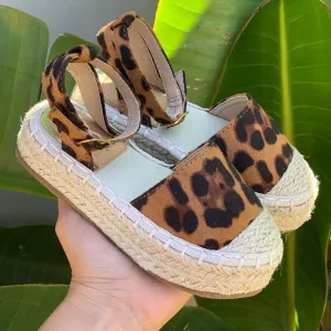 Leopard espadrille flats