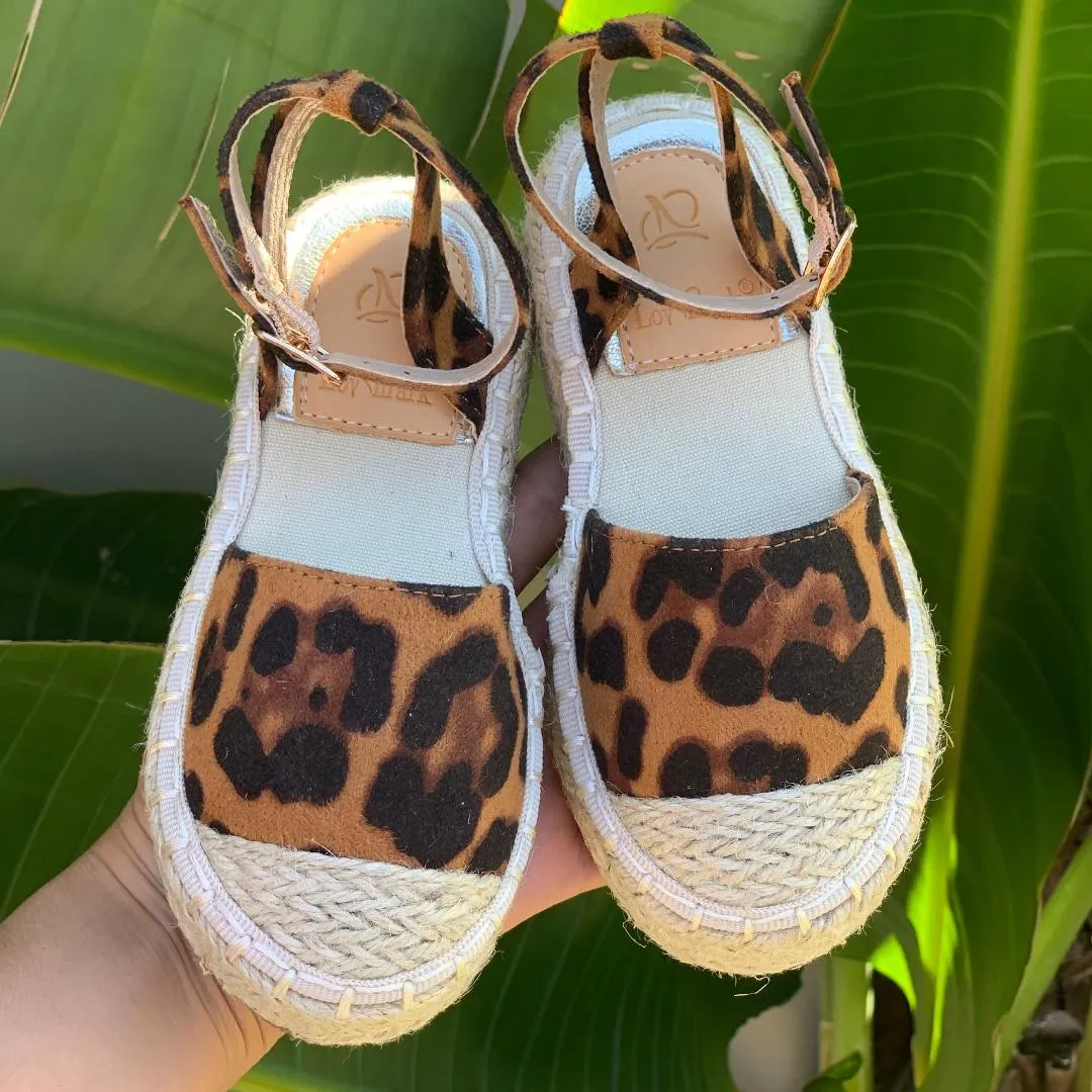Leopard espadrille flats