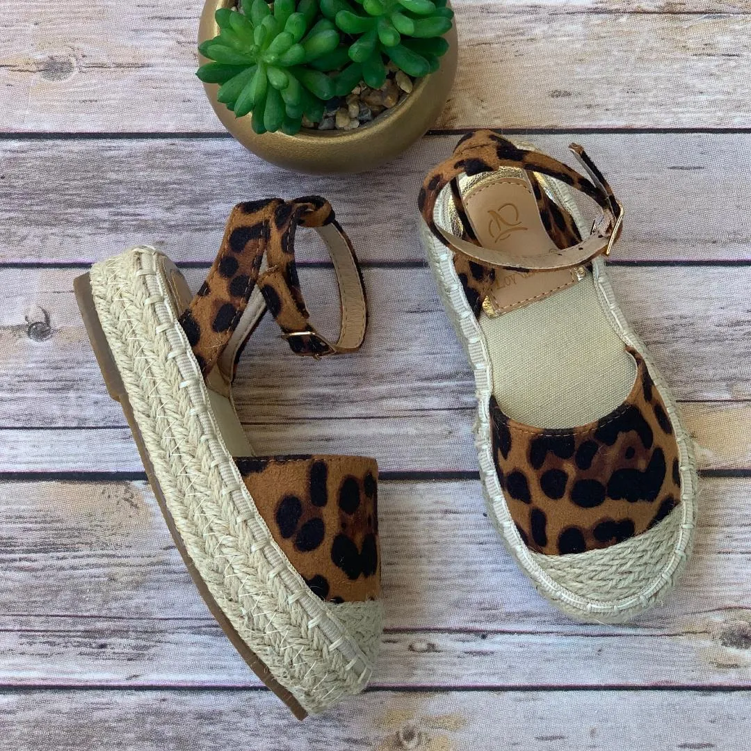 Leopard espadrille flats