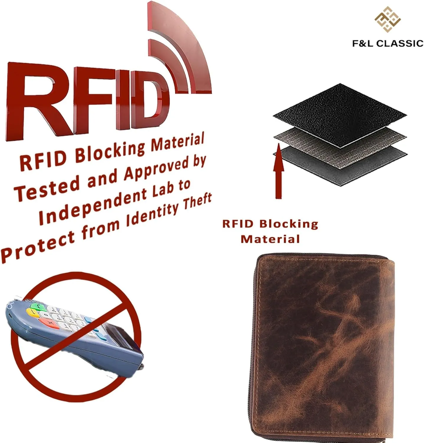 Passport Wallet - Travel Document Holder w/RFID Blocking ?C Full Grain Leather ?C Bifold compact zip around Wallet with Credit Card Slots for Women and Men,distressed brown,500-30
