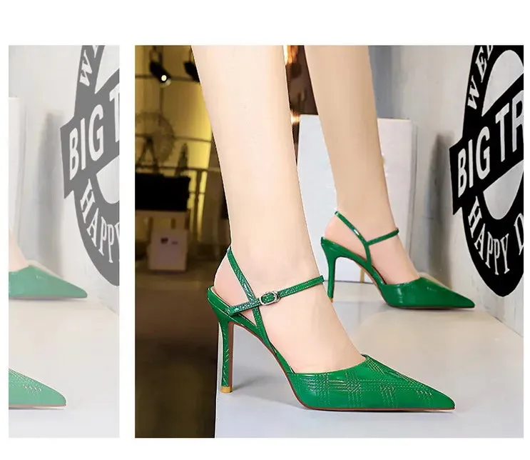 Plaid Lacquer Pointed Heels