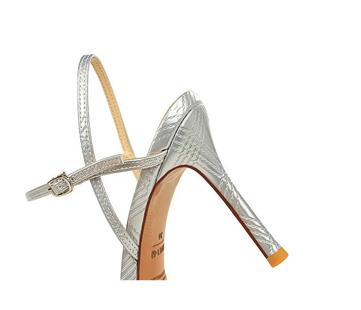 Plaid Lacquer Pointed Heels