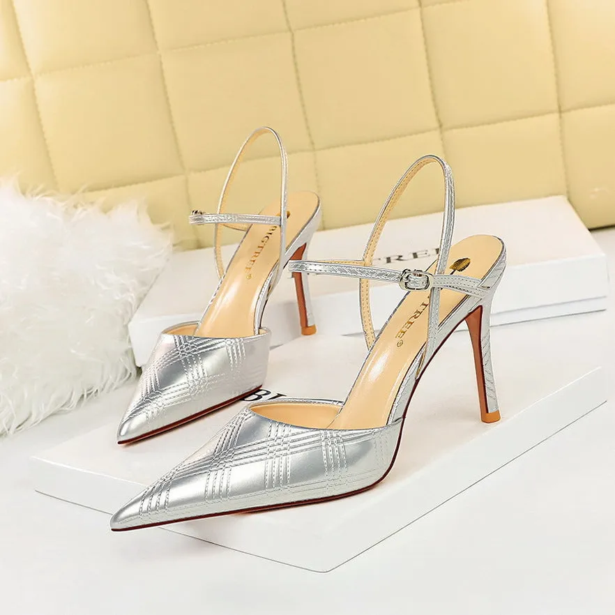 Plaid Lacquer Pointed Heels