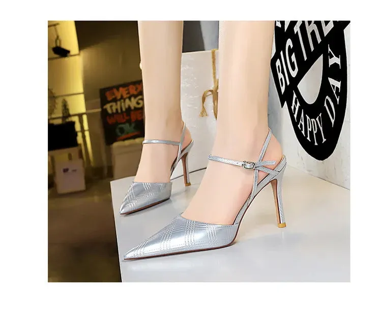 Plaid Lacquer Pointed Heels