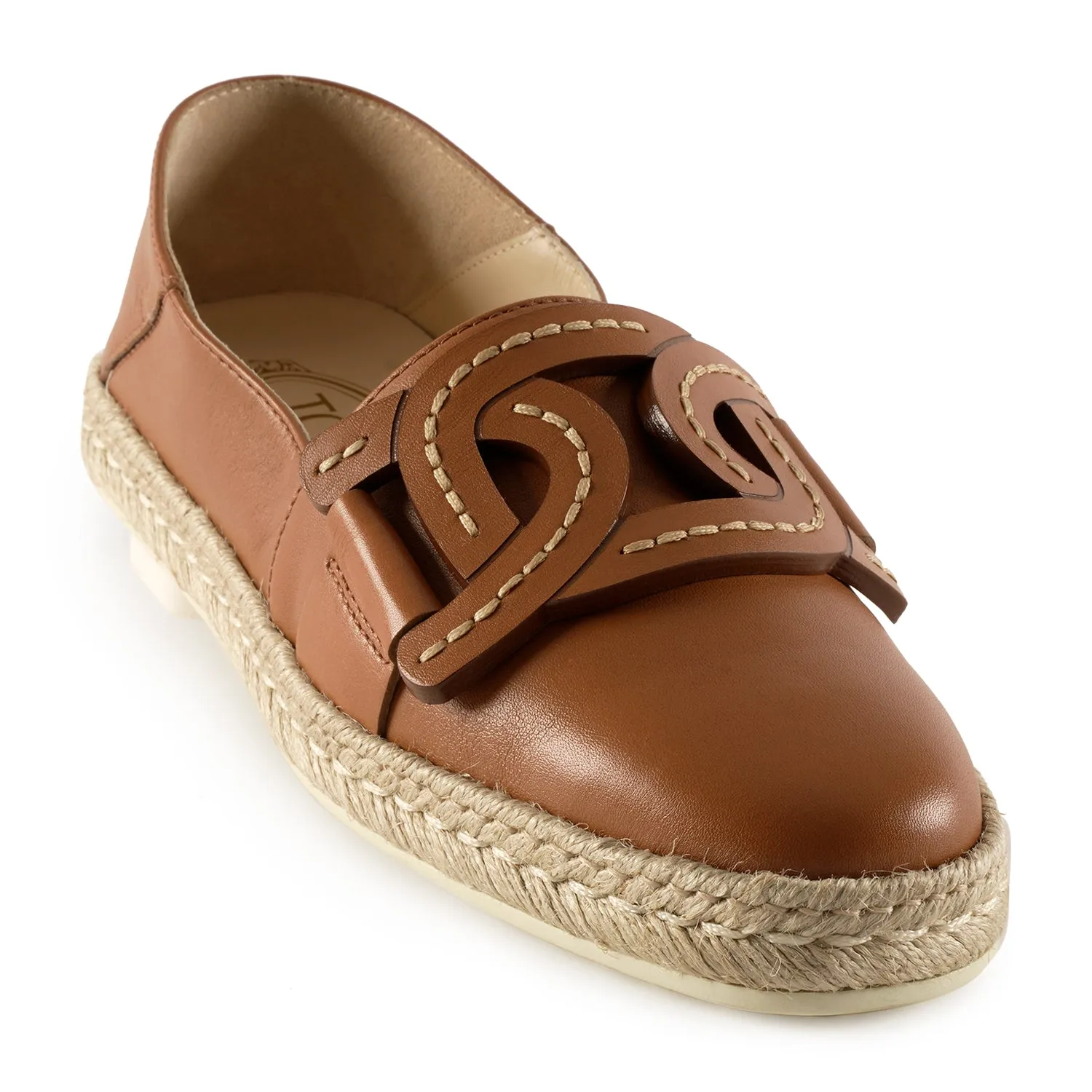 Tod's - Leather Chain Espadrilles Brown