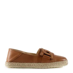 Tod's - Leather Chain Espadrilles Brown