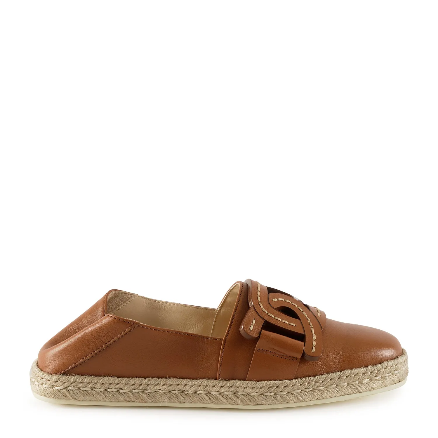 Tod's - Leather Chain Espadrilles Brown