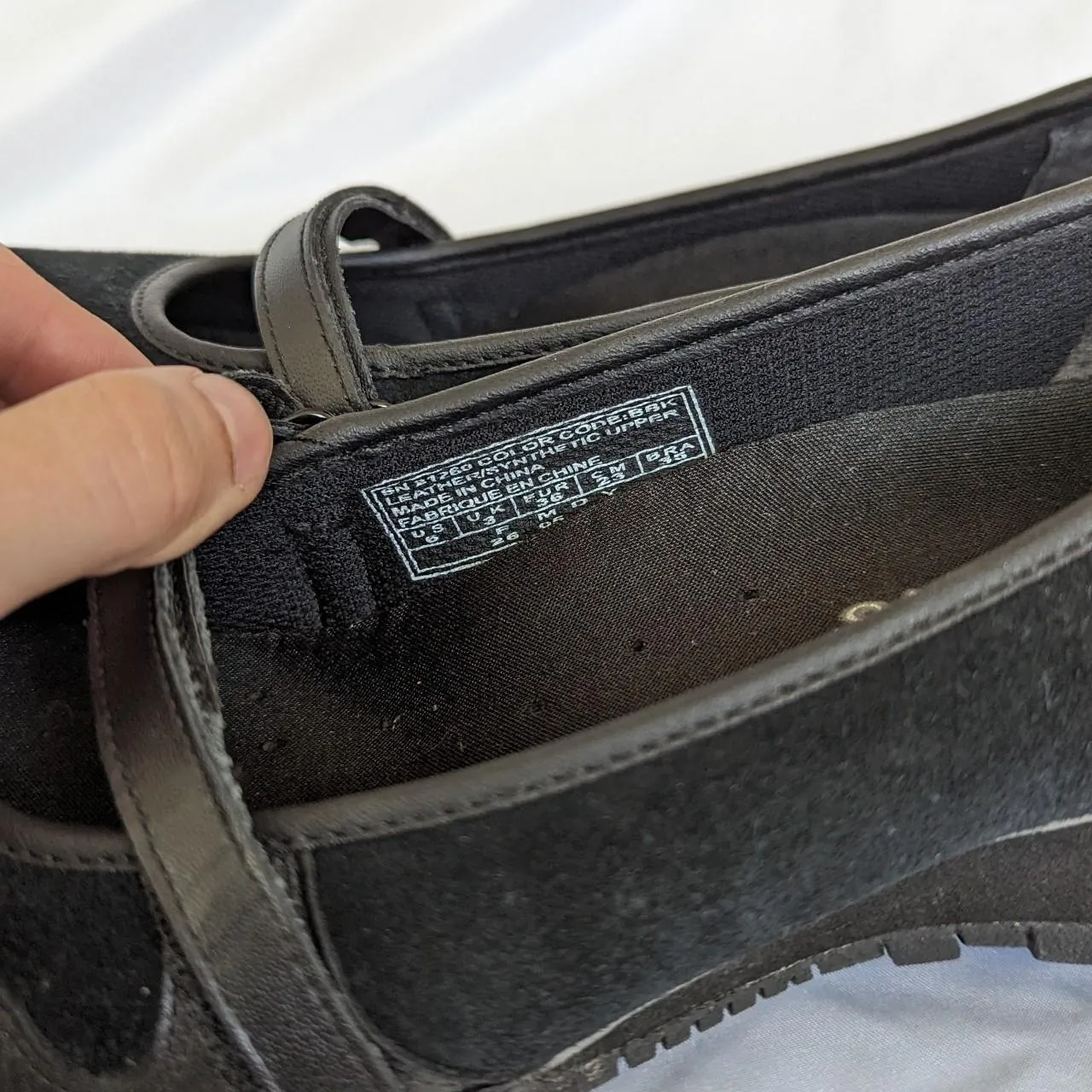 Vintage Black Skechers Wedge Ballerina Velcro Mary Jane Sneakers
